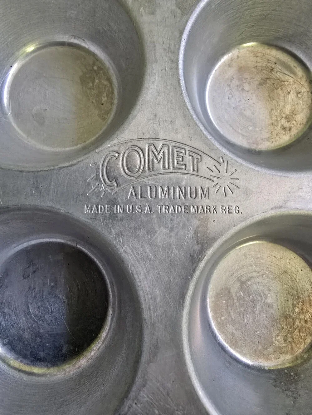 Vintage Comet Aluminum 12-Cup Mini Muffin Pan Mid Century Bakeware